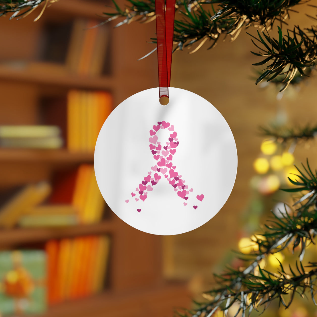 Breast Cancer Christmas Tree Ornament