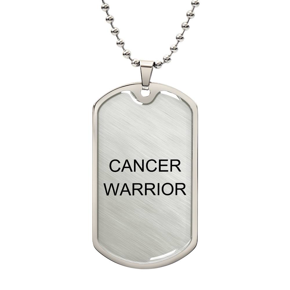 Cancer Warrior Dog Tag Necklace