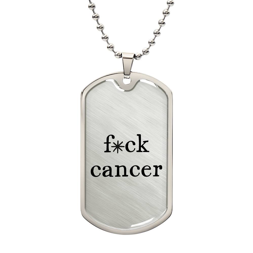 Fuck Cancer Dog Tag Necklace