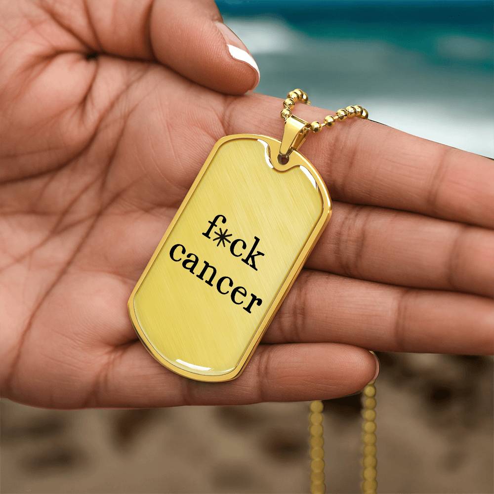 Fuck Cancer Dog Tag Necklace